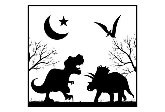 Download Dinosaurs at Night SVG - Premium Bundle