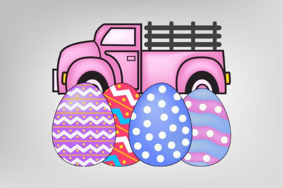 Download Watercolor Easter Truck with Eggs - Easter truck Collection