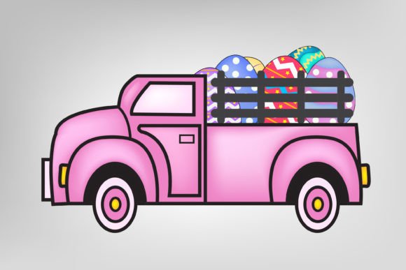 Download Happy Easter Truck with Eggs - Easter truck Collection