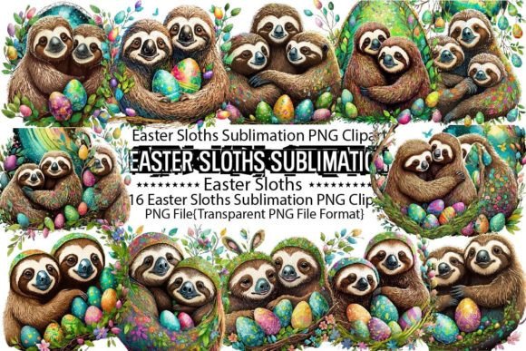 Download Easter Sloths Sublimation Bundle - Premium Resources