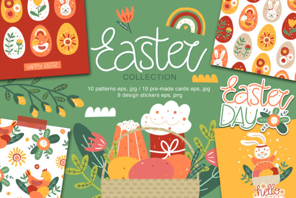 Download Easter Collection. Pattern, Card, Sticke - Premium Resources